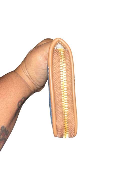 Steve Madden Denim Cherry Embroidered Large Zip Around Wallet New - Picture 8 of 10